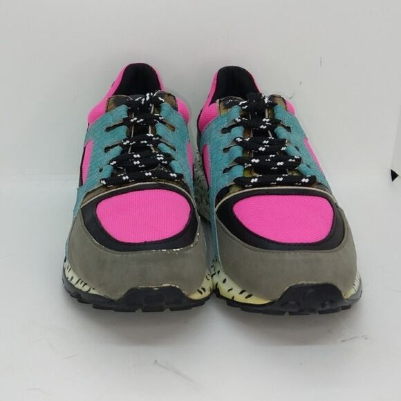 Steve Madden Barra Womens Pre-owned Pink & Green Designer Sneakers - sz. 7 1/2M - Picture 2 of 6